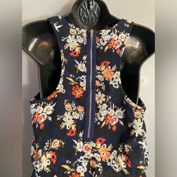 Xhilaration navy blue floral sleeveless romper - Picture 6 of 7